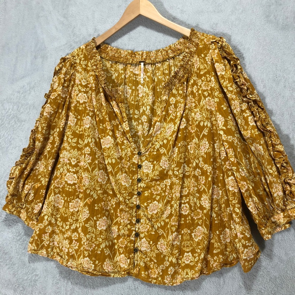 Free People Yellow Blouse with Elegant Design
